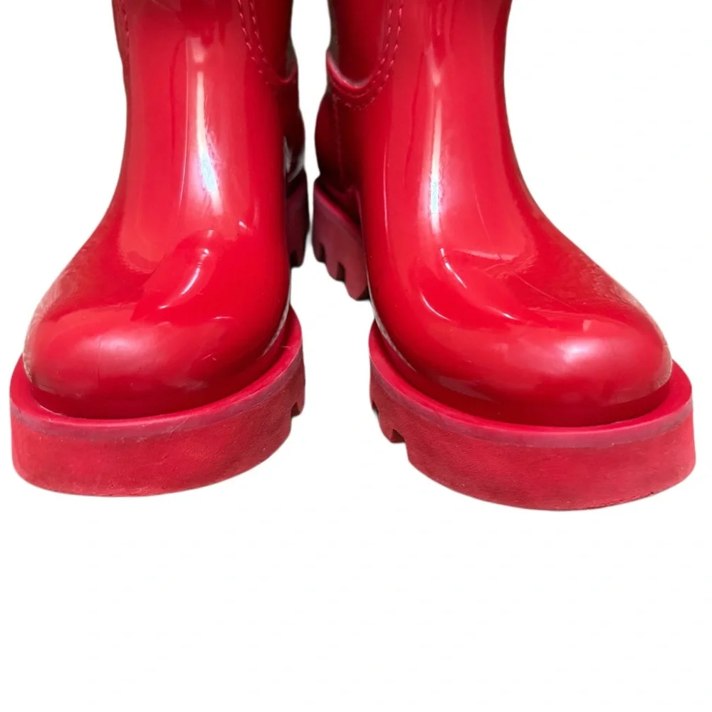 -SOLD -AUTHENTIC MONCLER sexy Glossy Red Rain Boots EU 40 US 9.5 - Picture 10 of 15